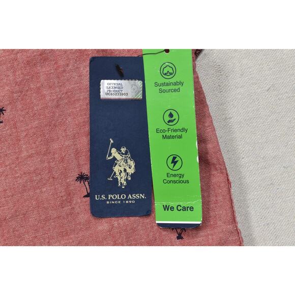 U.S. Polo Assn. Men's Big & Tall Size 3XL Red Palm Tree Button Down Shirt NEW - Picture 6 of 8